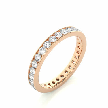 1.05 Ct Round Cut Channel Setting Diamond Wedding Band In Rose Gold