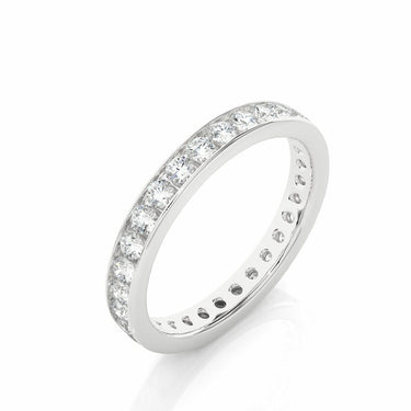 1.05 Ct Round Cut Channel Setting Lab Diamond Eternity Wedding Band in White Gold