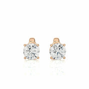 1.05 Ct Solitaire Prong Setting Diamond Stud Earrings In Rose Gold Rose
