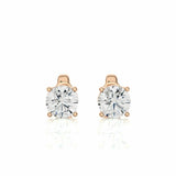 1.12 Ct Solitaire Prong Setting Diamond Stud Earrings In White Gold