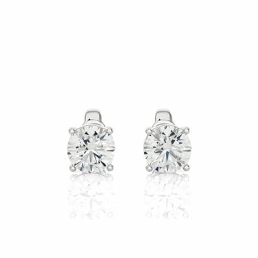 1.05 Ct Solitaire Prong Setting Diamond Stud Earrings In White Gold