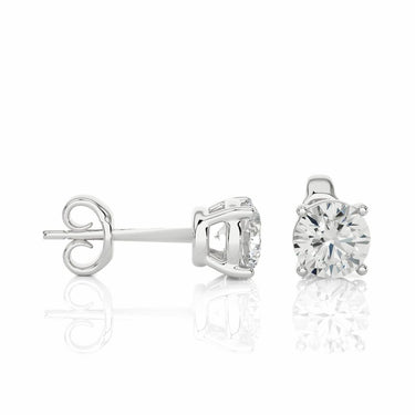 1.05 Ct Solitaire Prong Setting Diamond Stud Earrings In White Gold