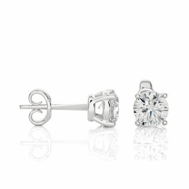 1.05 Ct Round Cut Prong Setting Lab Diamond Stud Earrings In White Gold