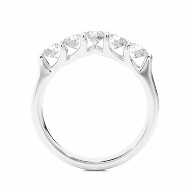 1.05 Ct Round Shape 5 Stone Diamond Half Eternity Ring In White Gold