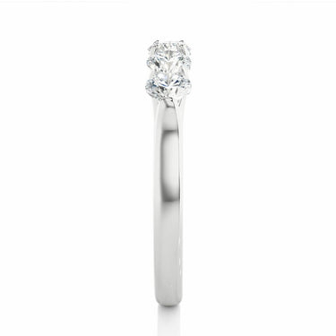 1.05 Ct Round Cut Prong Set Lab Diamond 5 Stone Half Eternity Ring In White Gold