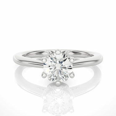 1.05 Carat Round Cut Solitaire 6 Prong Lab Diamond Engagement Ring In White Gold