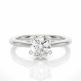 1.05 Carat Round Cut Moissanite Solitaire Ring White Gold