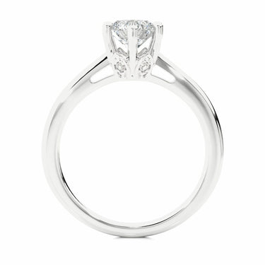 Bague de fiançailles solitaire diamant de laboratoire taille ronde 1,05 ct en or blanc 