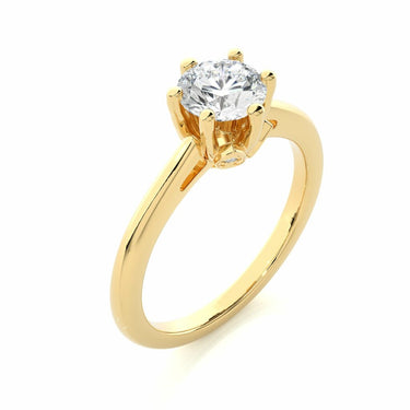 1.05ct 6 Prong Round Diamond Solitaire Engagement Ring Yellow Gold