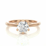 1.05 Carat Round Cut Solitaire 6 Prong Lab Diamond Engagement Ring In Rose Gold