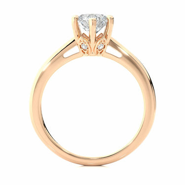 1.05 Carat Round Cut Solitaire 6 Prong Lab Diamond Engagement Ring In Rose Gold