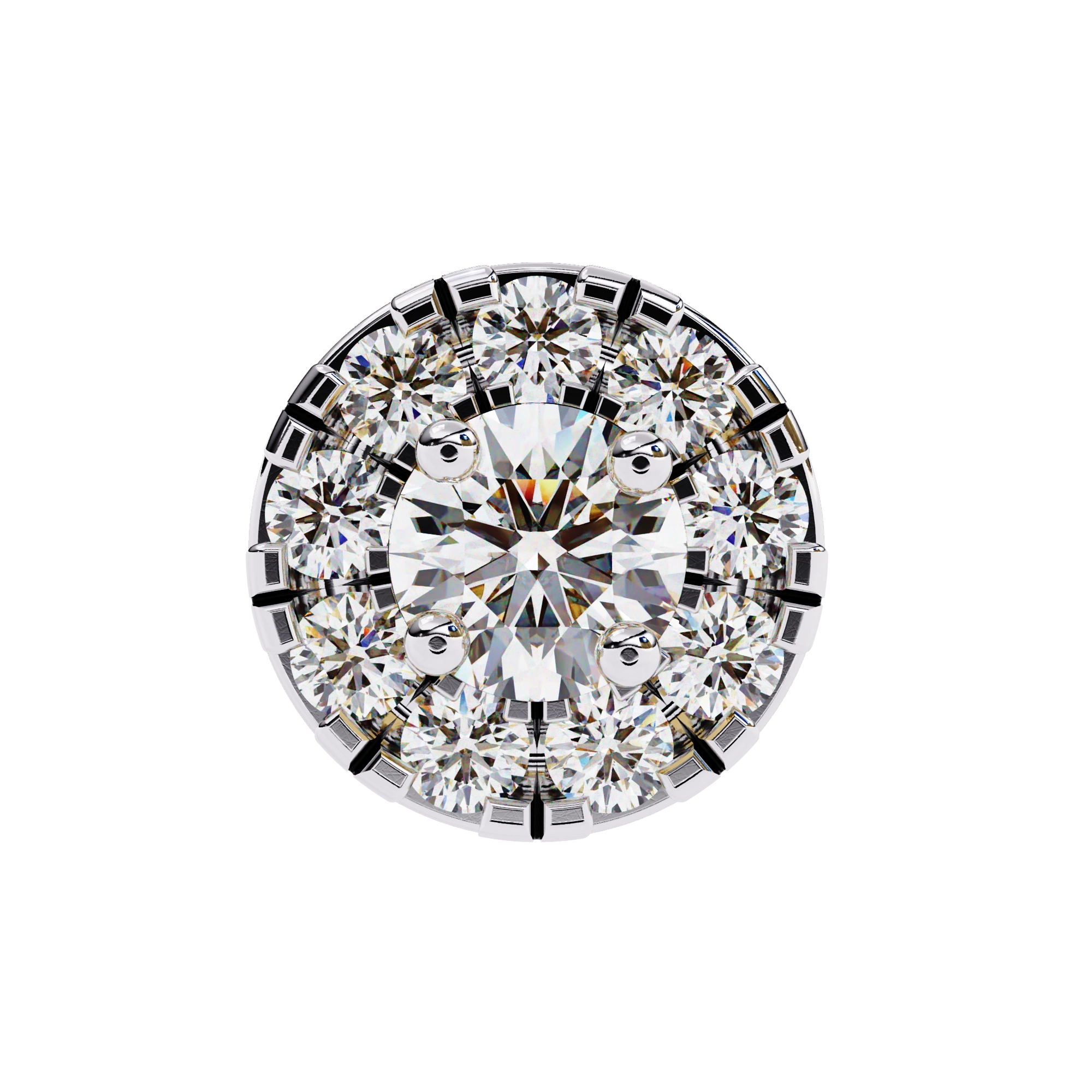 1.06 Carat Diamond Earrings Studs Womens with Halo Design