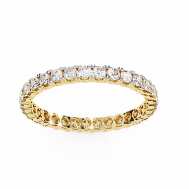 1.09 Carat Round Shape Diamond Eternity Wedding Band In Yellow Gold