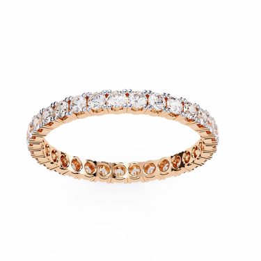 1.09 Carat Round Shape Diamond Eternity Wedding Band In Rose Gold