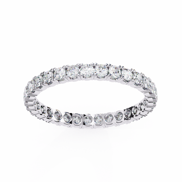 1.09 Carat Round Shape Diamond Eternity Wedding Band In White Gold