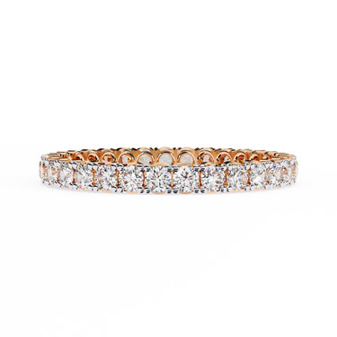 1.09 Carat Round Shape Diamond Eternity Wedding Band In Rose Gold