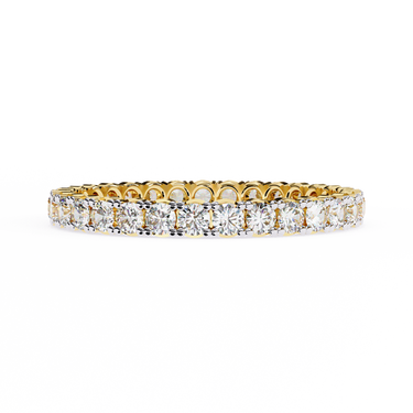 1.09 Carat Round Shape Diamond Eternity Wedding Band In Yellow Gold