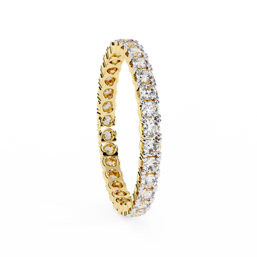 1.09 Carat Round Shape Diamond Eternity Wedding Band In Yellow Gold