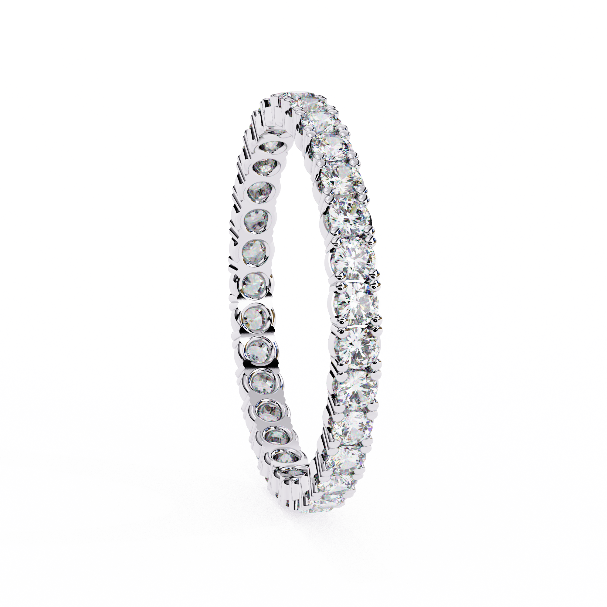 1.09 Carat Round Shape Diamond Eternity Wedding Band In White Gold Eternity Wedding Rings