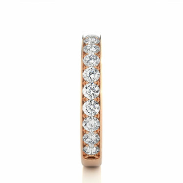 1.10 Carat Round Cut Channel Set Half Eternity Diamond Wedding Band In Rose Gold