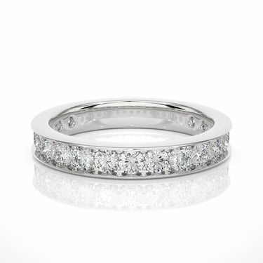 1.10 Ct Round Cut Channel Set Lab Diamond Half Eternity Band In White Gold