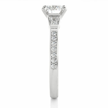 1.70 Ct Round Lab Diamond Three Stone Engagement Ring In White Gold