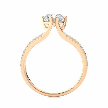 1.10 Ct Round Cut Split Shank Diamond Engagement Ring In Rose Gold