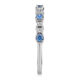 1.10 Carat Blue Half Eternity Diamond Ring in White Gold