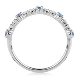 1.10 Carat Blue Half Eternity Diamond Ring in White Gold