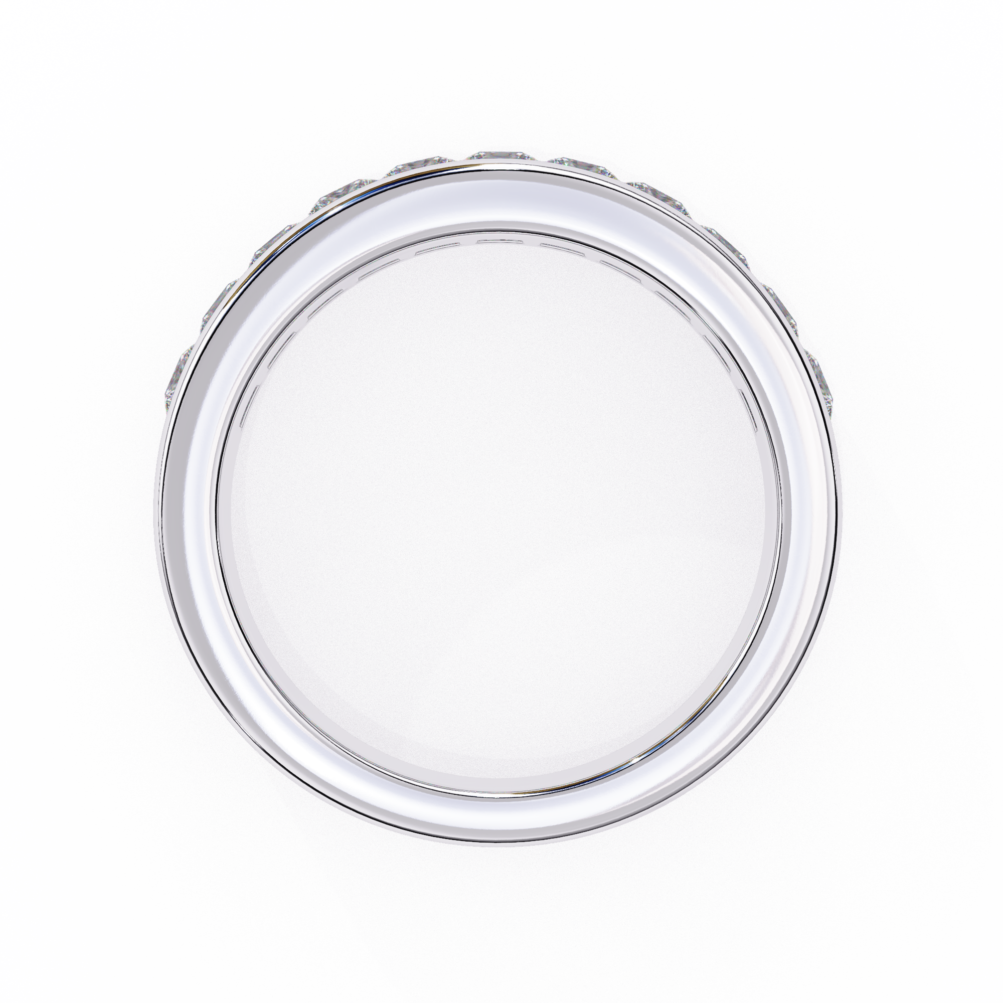 1.10 Ct Princess Cut Half Eternity Diamond Wedding Band In White Gold Diamond Wedding Bands