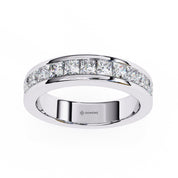 1.10 Ct Princess Cut Half Eternity Diamond Wedding Band In White Gold Diamond Wedding Bands