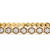 1.10 Carat Round Cut Diamond Tennis Bracelet In Yellow Gold