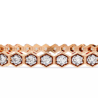 1.10 Carat Round Cut Diamond Tennis Bracelet In Rose Gold