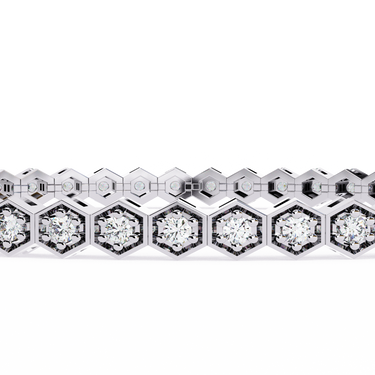 1.10 Carat Round Cut Diamond Tennis Bracelet In White Gold