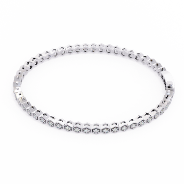 1.10 Carat Round Cut Diamond Tennis Bracelet In White Gold