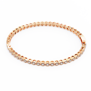 1.10 Carat Round Cut Diamond Tennis Bracelet In Rose Gold