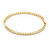 1.10 Carat Round Cut Diamond Tennis Bracelet In Yellow Gold