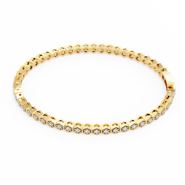 1.10 Carat Round Cut Diamond Tennis Bracelet In Yellow Gold