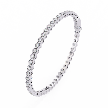 1.10 Carat Round Cut Diamond Tennis Bracelet In White Gold