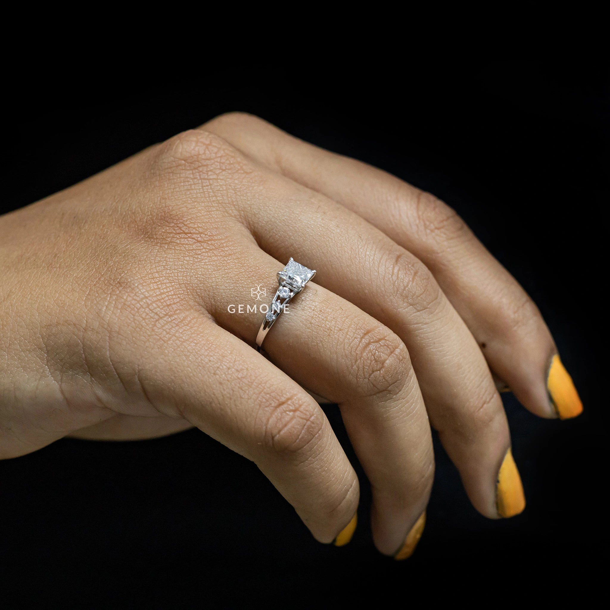 1.12 Ct Princess & Round Cut Lab Dimond Ring