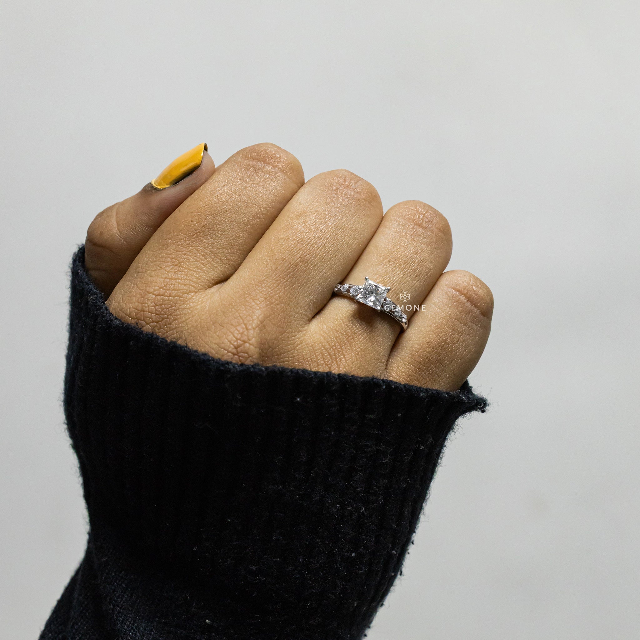 1.12 Ct Princess & Round Cut Lab Dimond Ring
