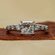 1.12 Ct Princess & Round Cut Lab Dimond Ring