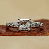 1.12 Ct Princess & Round Cut Lab Dimond Ring