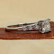 1.12 Ct Princess & Round Cut Lab Dimond Ring