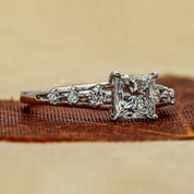 1.12 Ct Princess & Round Cut Lab Dimond Ring