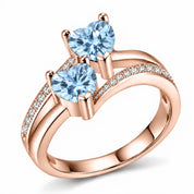 1.12 Carat Double Heart Bypass Diamond Ring