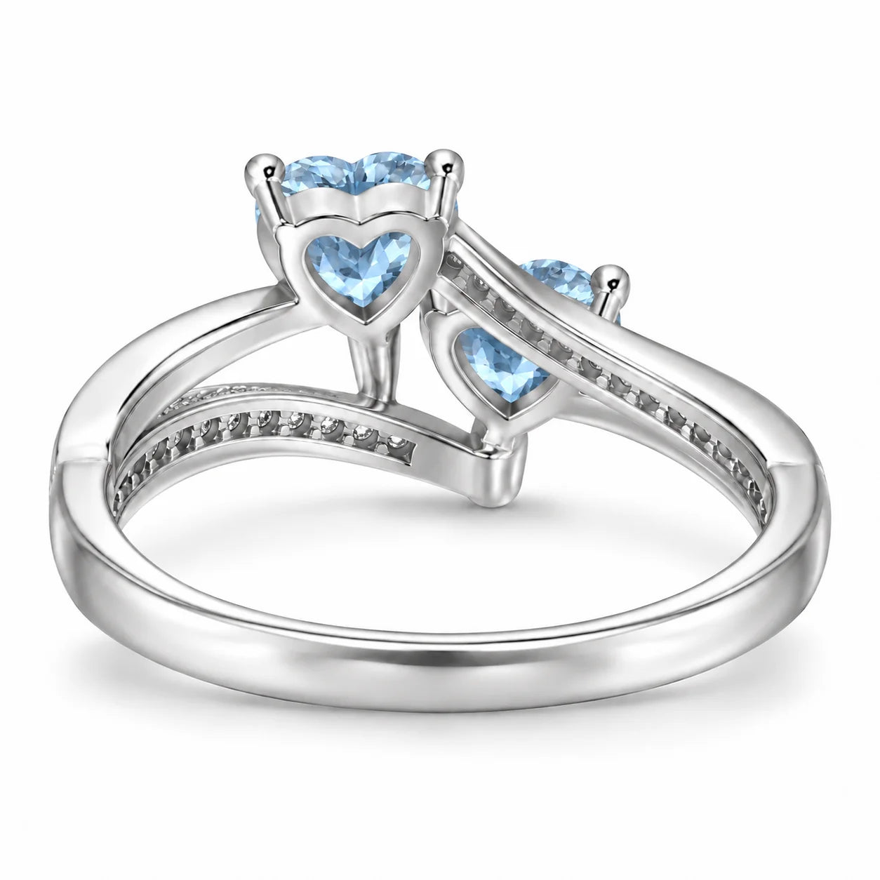 1.12 Carat Double Heart Bypass Diamond Ring