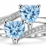 1.12 Carat Double Heart Bypass Diamond Ring