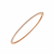 1.30 Carat Round Shape Diamond Tennis Bracelet in Rose Gold