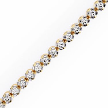 1.13 Carat Round Shape Diamond Tennis Bracelet in Yellow Gold 